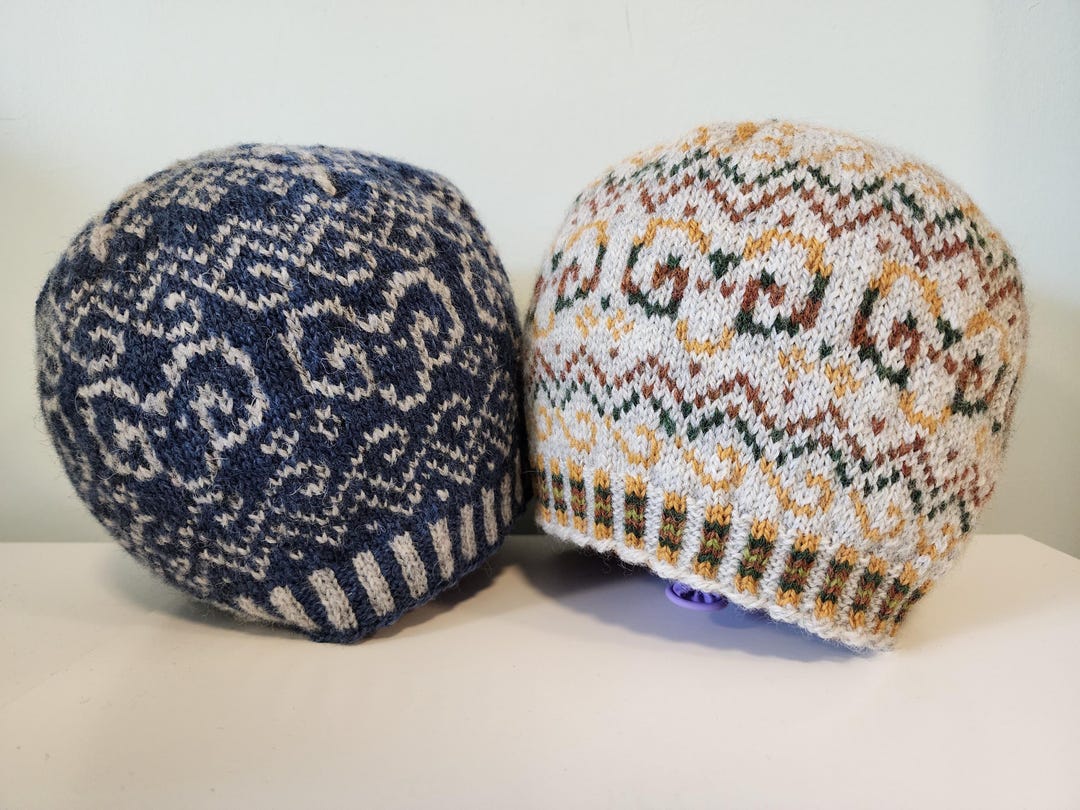 Hand Knit Ram's Head Design Fair Isle Wool Hat - Color Choice - Etsy