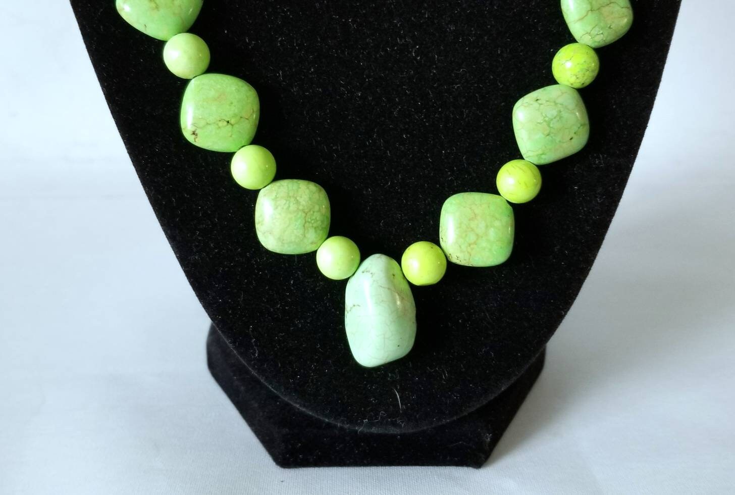 Green Stone Pendant Necklace Etsy Australia