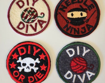 LAST ONES! Style Choice - Machine Embroidered 2.5&quot; Patch Adult Crafting DIY Merit Badge Iron On