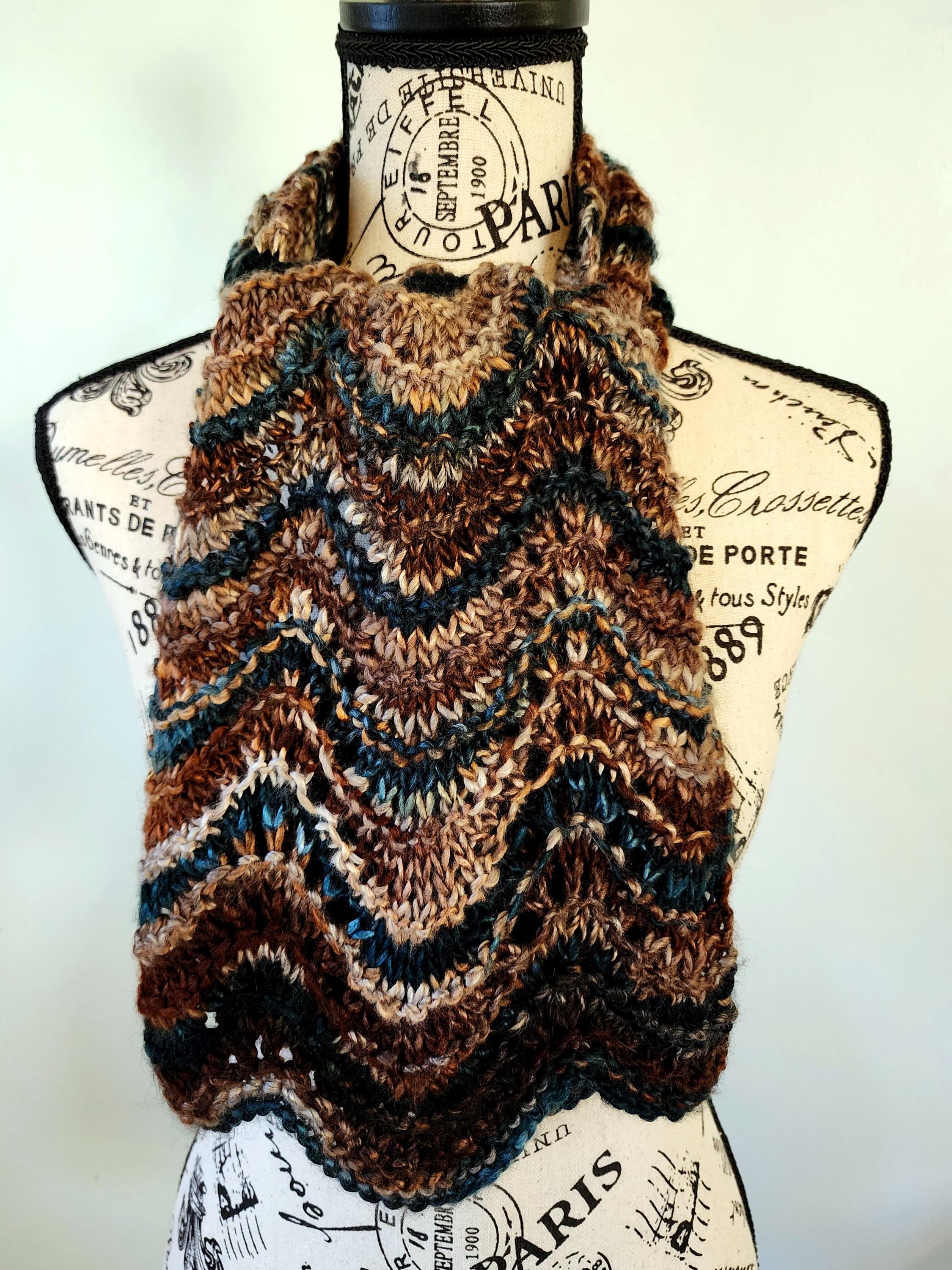 Shale Color Clothes Hand Knit Old Shale Lace Multicolor Scarf Color Choice Blue Brown ...