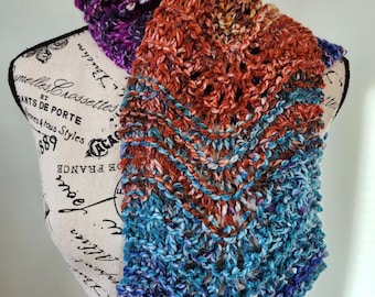 NON_WOOL! Hand Knit Multicolor Pattern Choice Acrylic Scarf Gift Rainbow Arco