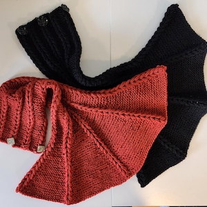 NON-WOOL! Hand Knit Acrylic Dragon Wing Cowl Collar Scarf Color Choice