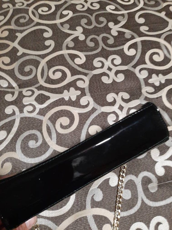 Saks fifth avenue vintage black leather handbag w… - image 4