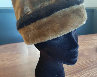 Mens or womans brown winter fur hat