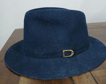 Navy wool Dobbs fedora hat for men or women