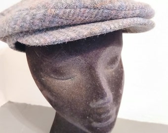 vintage gray tweed newsboy hat mens womens