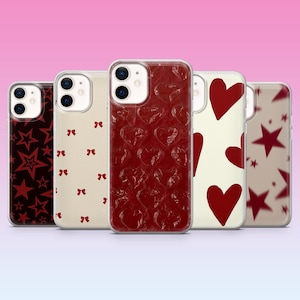 Coque de portable Red Vibes pour iPhone 16, 15, 14, 13, 12, 11, Samsung S24, S23FE, S22, A15, Pixel 9Pro XL, 8Pro, 7A