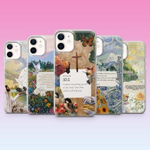 Scripture Phone Case Bible Verse Christian Jesus Cover for iPhone 16, 15, 14, 13, 12, 11, Samsung S25, S24, S23, Pixel 9Pro XL, 8Pro, 7A