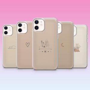 Custodia per telefono beige estetica, custodia minimalista marrone neutro per iPhone 16, 15, 14, 13, 12, 11, Samsung S25, S24, S23, Pixel 9Pro XL, 8Pro, 7A