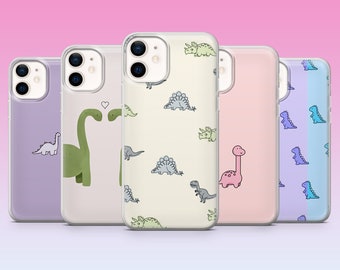 Cute Dinosaur Phone Case Dino T-rex Cover for iPhone 17, 16, 15, 14, 13, 12, Samsung S24, S23FE, S22, A15, A54, Pixel 10 Pro XL, 9A, 8Pro