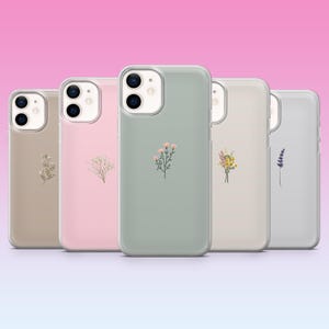 Custodia per telefono minimalista carina, semplice, con motivo floreale, per iPhone 16, 15, 14, 13, 12, 11, Samsung S24, S23FE, S22, A15, A54, Pixel 9Pro XL, 8Pro