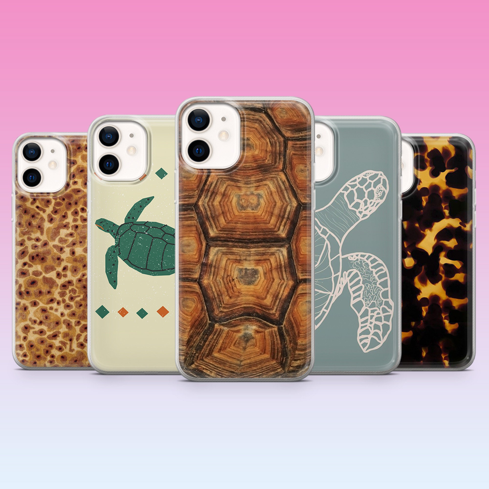 Turtle Shell Phone Case Tortoise Reptile Cover for iPhone 16, 15, 14, 13, 12, 11, Samsung S24, S23FE, S22, A15, A54, Pixel 9Pro XL, 8Pro