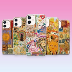 Hippie Phone Case Boho Groovy Spirit Cover for iPhone 17, 16, 15, 14, 13, 12, 11, Samsung S25, S24, S23, Pixel 10 Pro XL, 9Pro, 8Pro, 7A