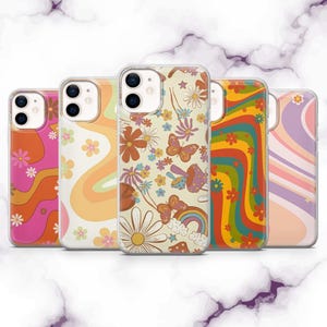 Groovy Phone Case Hippie Boho Indie Cover for iPhone 16, 15, 14, 13, 12, 11, Samsung S25, S24, S23, Pixel 9Pro XL, 8Pro, 7A