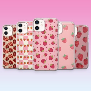 Custodia per telefono a forma di fragola, per iPhone 16, 15, 14, 13, 12, 11, Samsung S24, S23FE, S22, A15, A54, Pixel 9Pro XL, 8Pro