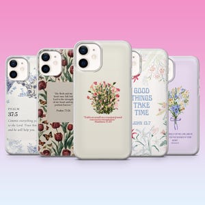 Christian Phone Case Bible Verse Scripture Cover for iPhone 16, 15, 14, 13, 12, 11, Samsung S25, S24, S23, Pixel 9Pro XL, 8Pro, 7A
