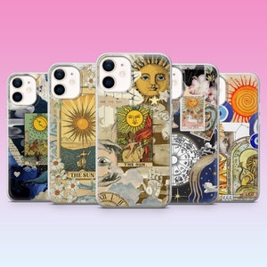 Sun Tarot Phone Case Astrology Moon Cover for iPhone 16, 15, 14, 13, 12, 11, Samsung S24, S23FE, S22, A15, A54, Pixel 9Pro XL, 8Pro