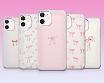 Blush Pink Ribbon Phone Case Blush Bow Cover for iPhone 16