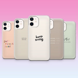 Custodia per telefono con citazione edificante, parole ispiratrici, cover per iPhone 16, 15, 14, 13, 12, 11, Samsung S24, S23FE, S22, A54, Pixel 9Pro XL, 8Pro