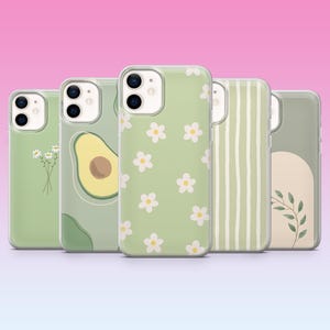 Green Phone Case Sage Green Simple Cover for iPhone 16, 15, 14, 13, 12, 11, Samsung S25, S24, S23, Pixel 9Pro XL, 8Pro, 7A