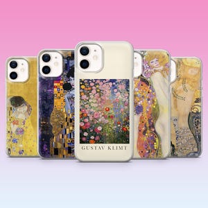 Gustav Klimt Handyhülle Pop Art Malerei Klimt Hülle für iPhone 16, 15, 14, 13, 12, 11, Samsung S25, S24, S23 A15 Pixel 9Pro XL, 8Pro 8A
