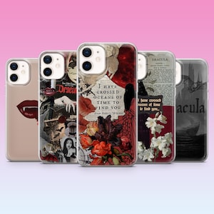 Dracula Phone Case Horror Vampire Gothic Cover for iPhone 16, 15, 14, 13, 12, 11, Samsung S25, S24, S23, Pixel 9Pro XL, 8Pro, 7A