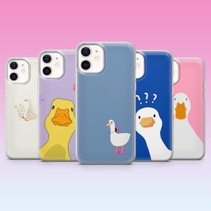 Cute Duck Phone Case Silly Goose Funny Duck Meme Cover for iPhone 17, 16, 15, 14, 13, 12 Samsung S25, S24, A15 Pixel 10 Pro XL, 9A, 8Pro, 8A