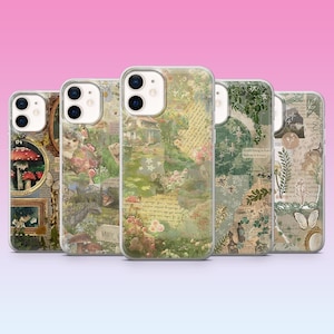 Cottagecore Phone Case Fairytale Fairy Garden Cover for iPhone 16, 15, 14, 13, 12, 11, Samsung S25, S24, S23, Pixel 9Pro XL, 8Pro, 7A