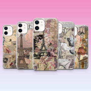 Paris Phone Case Eiffel Tower France Aesthetic Cover for iPhone 16, 15, 14, 13, 12, 11, Samsung S25, S24, S23, Pixel 9Pro XL, 8Pro 7A