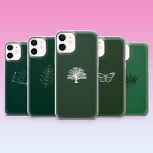 Custodia per telefono Emerald, cover minimalista verde scuro per iPhone 16, 15, 14, 13, 12, 11, Samsung S25, S24, S23, Pixel 9Pro XL, 8Pro, 7A