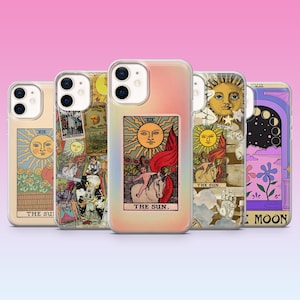 Sun Tarot Handyhülle Astrologie Orakel Karten Hexe Cover for iPhone 16, 15, 14, 13, 12, 11, Samsung S25, S24, S23 A15, Pixel 9Pro XL, 8Pro