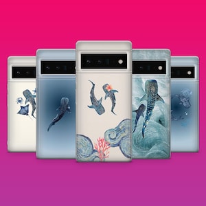 Shark Phone Case Whale Shark Ocean Cover for Google Pixel 9Pro, 8A, 8Pro, 7Pro, 7A iPhone 16, 15, 14, 13, 12 Samsung S25, S24, S23