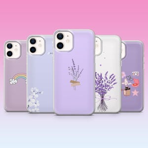 Custodia per telefono viola, cover minimalista viola lavanda per iPhone 16, 15, 14, 13, 12, 11, Samsung S25, S24, S23, Pixel 9Pro XL, 8Pro, 7A