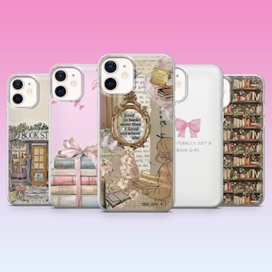 Book Lover Phone Case Bookish Aesthetic Book Girl Cover for iPhone 16, 15, 14, 13, 12, 11, Samsung S25, S24, S23, Pixel 9Pro XL, 8Pro 7A