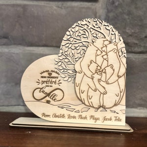Personalized bear family frame - for the family - Mom - Birch wood plaque, family gift - Gift idea - gifts