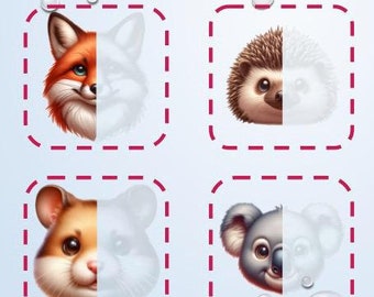 Dieren matching game voor kinderen, boerderijsafari matching activiteit, dieren spellen, peuter matching activiteit, leermap, voorschoolse centra