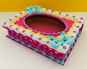 Fake cake photo or tissue box