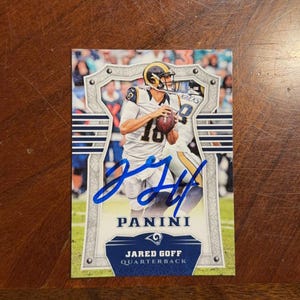 Jared Goff signierte Karte Panini Football Card Los Angeles Rams handsignierte Karte ohne COA