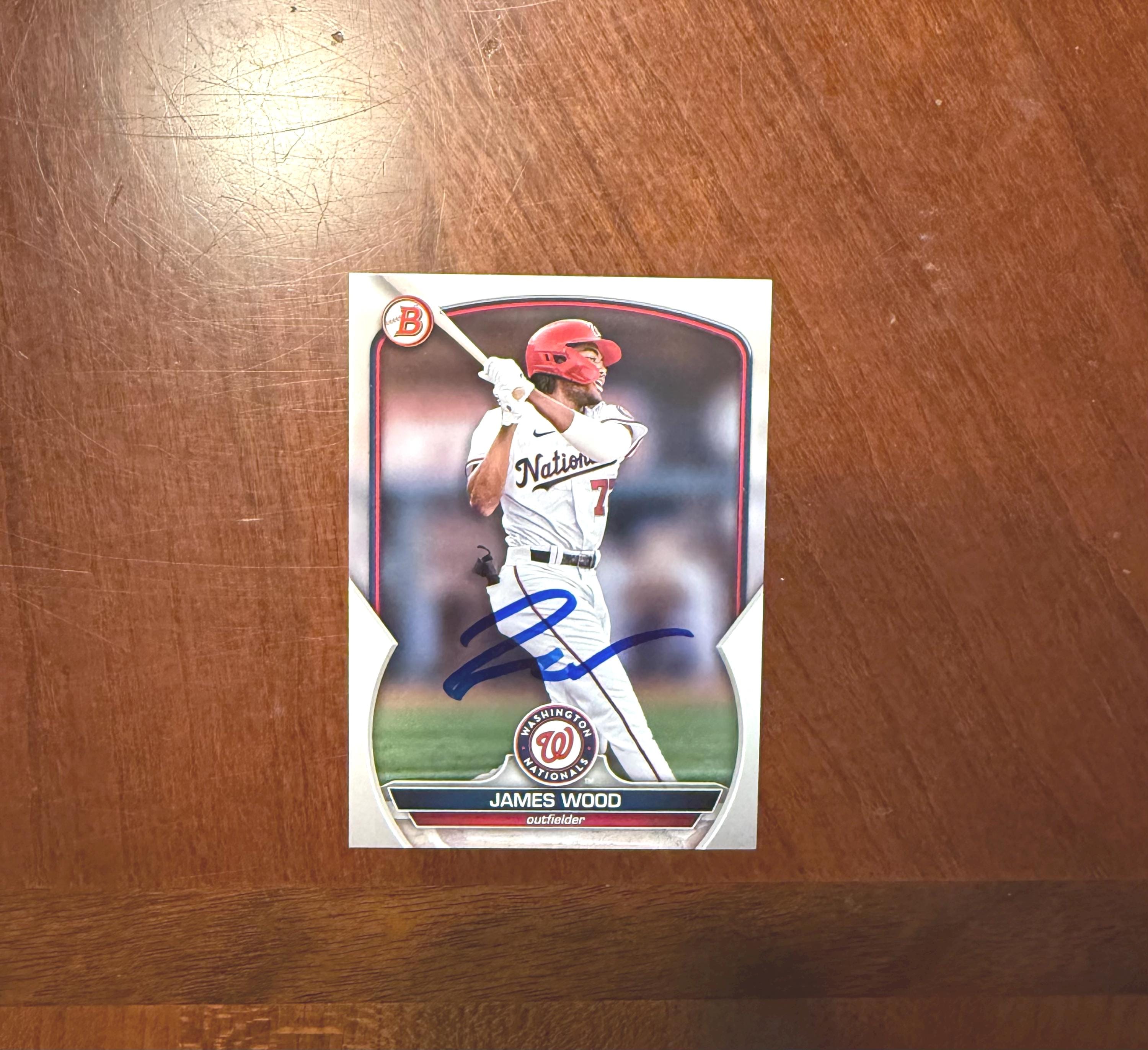 ジェームズ・ウッド直筆サインカード Topps Bowman ベースボールカード