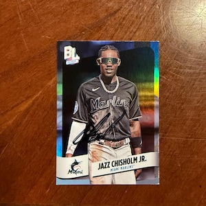 Karta z autografem Jazz Chisholm Jr. Topps Big League Insert Baseball Miami Marlins Karta z podpisem odręcznym Bez COA All Star Black Ink Rzadka karta
