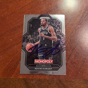 Kevin Durant signierte Karte Panini Prizm Monopoly Basketball Brooklyn Nets handsignierte Karte ohne COA