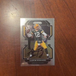 Aaron Rodgers Autographed Card Panini Prizm Football Green Bay Packers Hand Signed Card No COA