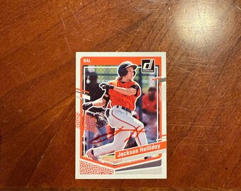 Jackson Holliday Autographed Card Panini Donruss Baseball Card Baltimore Orioles Auto No COA Future All Star Orange Ink Autograph Rare