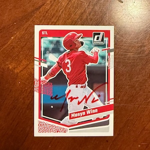 Masyn Winn signierte Karte Panini Donruss Baseballkarte St Louis Cardinals Handsignierte Karte ohne COA