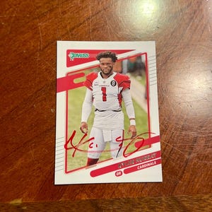 Kyler Murray Slightly Faded Autographed Card Panini Donruss Football Arizona Cardinals Hand Signed Card No COA
