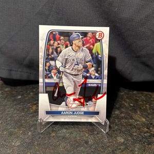 Aaron Judge Autographed Card Topps Bowman Baseball Card New York Yankees Auto No COA Red Ink RARE