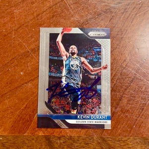 Kevin Durant Autographed Card Panini Prizm Basketball Golden State Warriors Hand Signed Card No COA