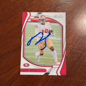 Cartão autografado por Deebo Samuel, 49ers, 2021, Panini Absolute Football Card, NFL Pro Football, autografado pelo San Francisco 49ers, sem certificado de autenticidade