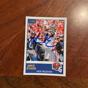 Mke Evans handsignierte Karte- 2019 Panini Score Football Card Tampa Bay Buccaneers Auto ohne COA