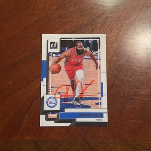 James Harden signierte Karte Panini Donruss Basketball Philadelphia 76ers Handsignierte Karte ohne Papiere